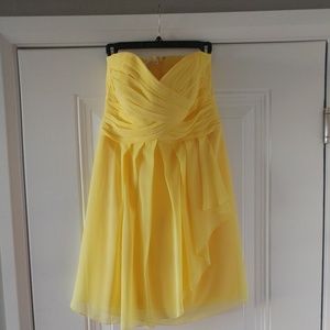 Knee-Length Yellow Bridesmaids or Homecoming Dress